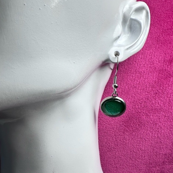 Vibrant Multicolor Pendant and Earring Set Handmade Jewelry Acrylic Paint 4175 - Picture 9 of 12